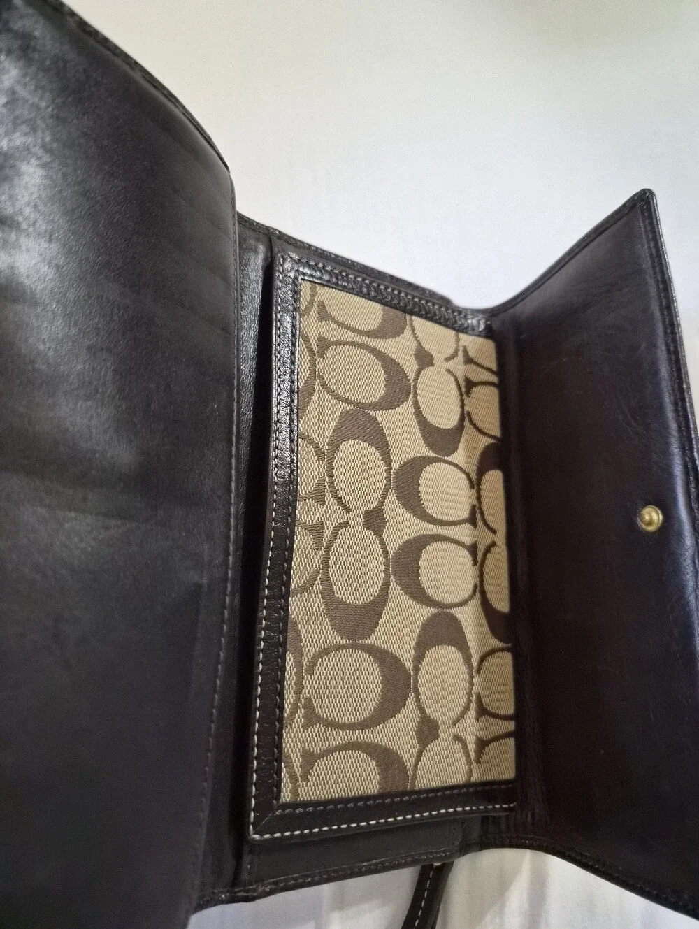 Coach Brown Signature Canvas Continental Wallet